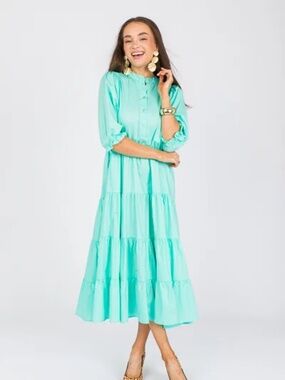 Karlie Tiered Maxi Aqua - Size Medium